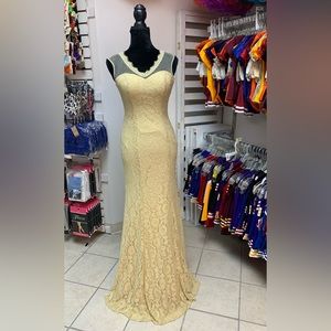 Sz 00 Alyce Illusion Beaded Back Mermaid Prom Homecoming Pageant Gown Dress NWT